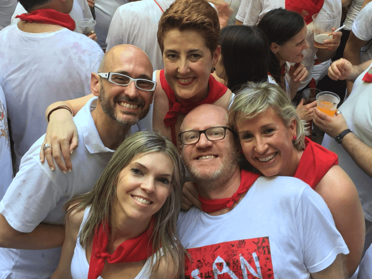 friends in white and red 