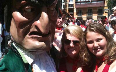 Giants and Big-heads parade during San Fermin